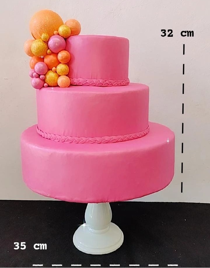 Bolo Fake Pink Com Laranja  - TudFestas