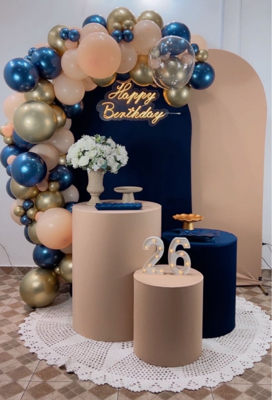 Composição Bege E Azul - TudFestas