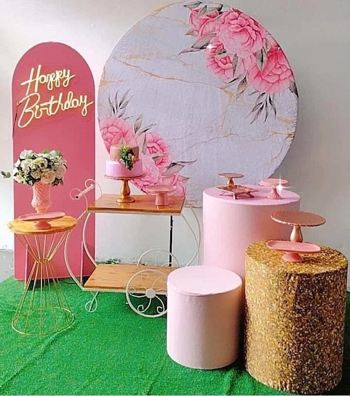 Kit Diamante Floral Rajado Rosa  - TudFestas