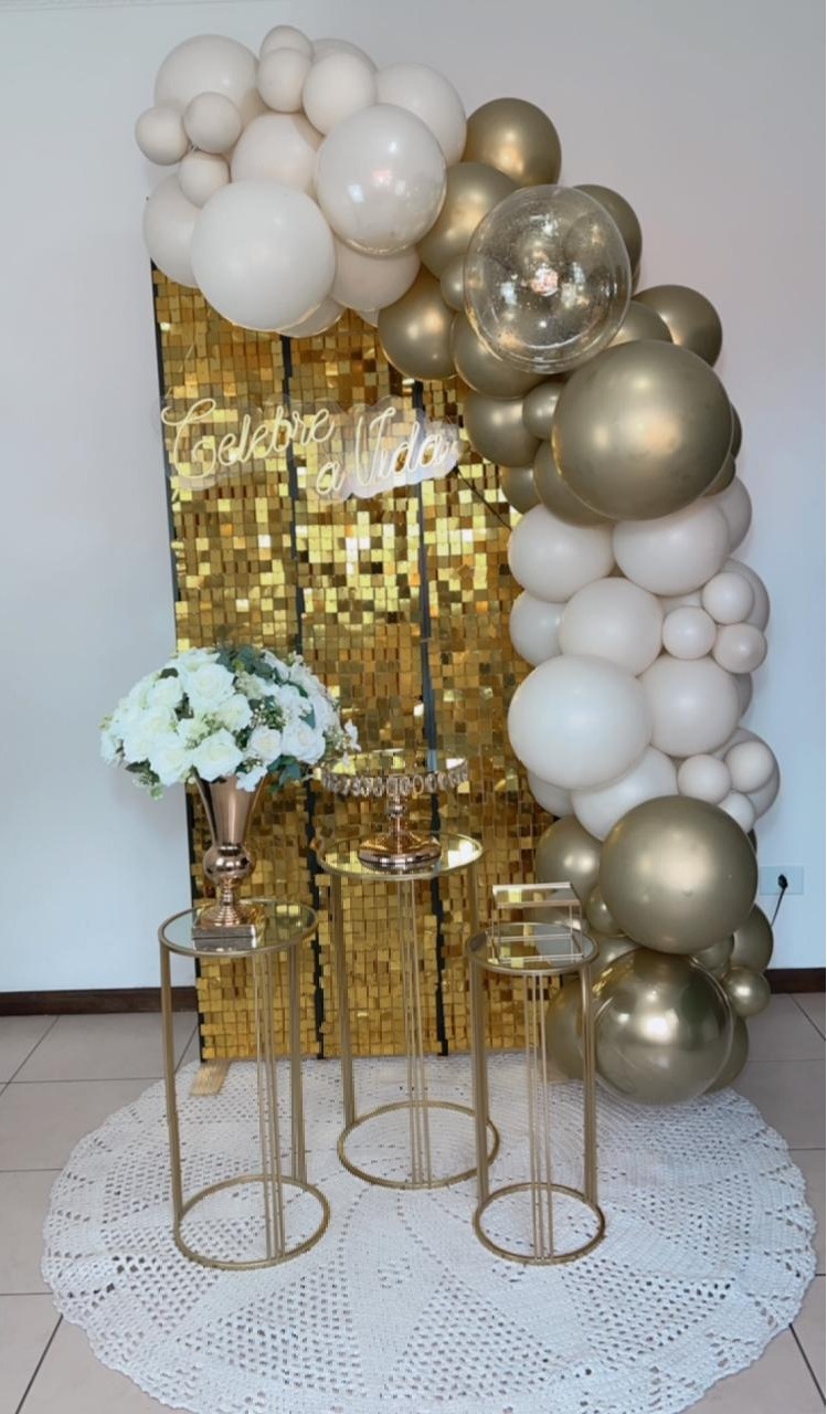 Composição Shaimmer Dourado - Mesas de Luxo - TudFestas