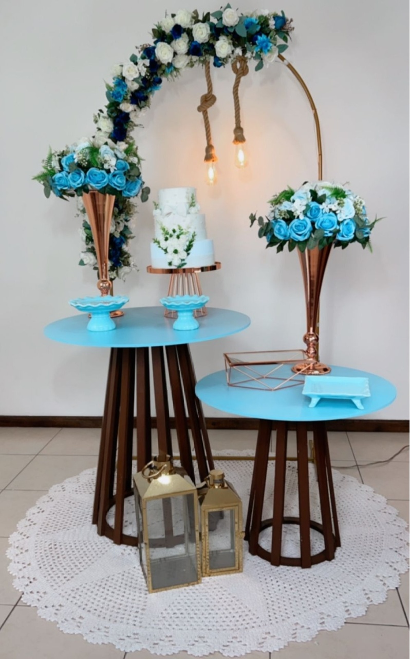 Composição Azul Com Rose - Modelo 2 - TudFestas