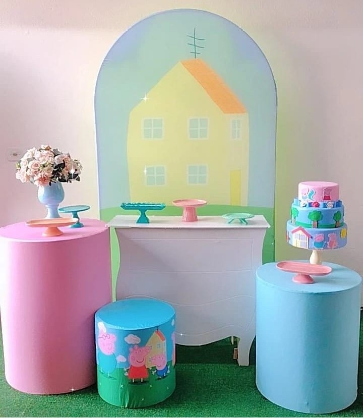 Kit Prata Peppa Pig - Painel Romano - TudFestas