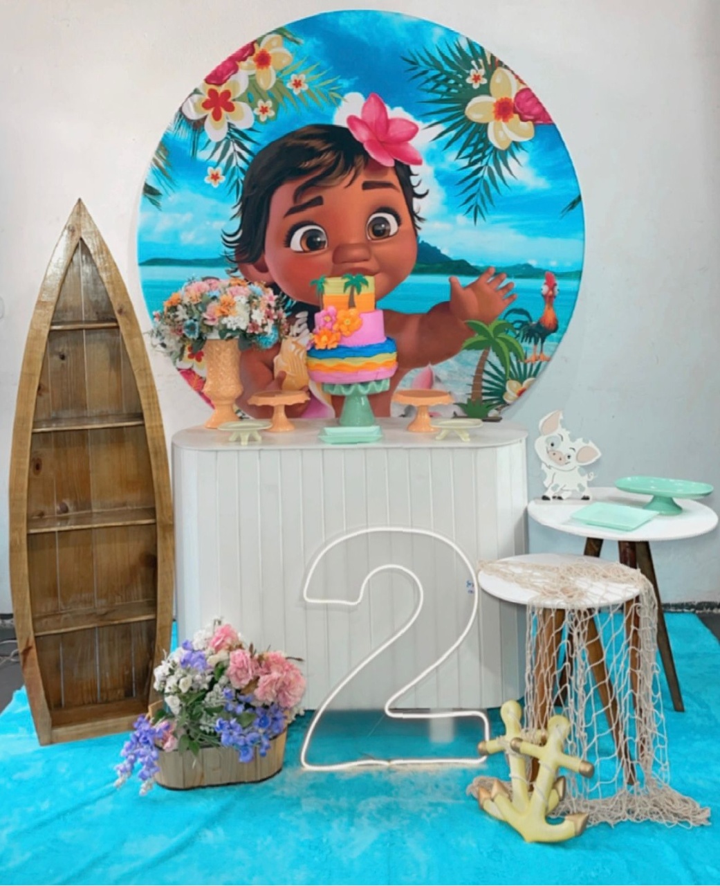 Composição Clean Moana Baby Fundo Azul 3 - TudFestas