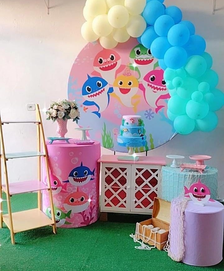Kit Ouro Baby Shark Rosa - TudFestas