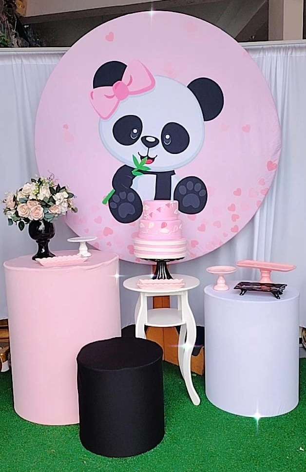 Kit Prata Panda Rosa - TudFestas