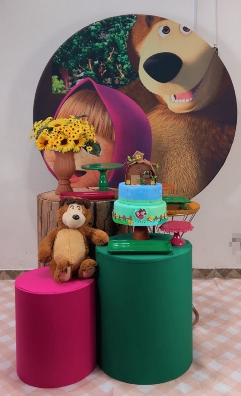 Kit Prata Masha E Urso - Modelo 2 - TudFestas
