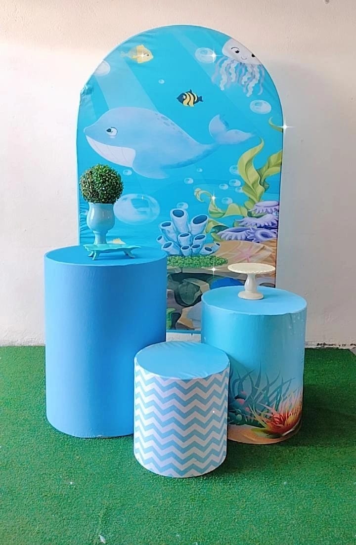 Kit Promocional Fundo Do Mar  - Painel Romano  - TudFestas