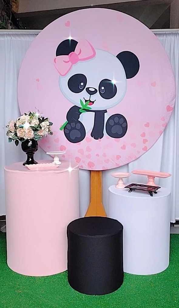 Kit Bronze Panda Rosa - TudFestas