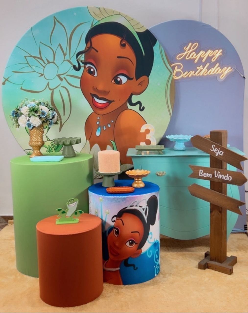 Princesa Tiana Composição - Modelo 2 - TudFestas