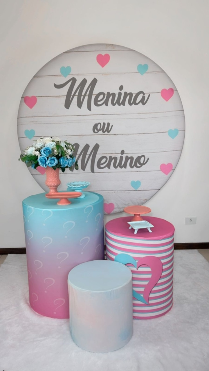 Kit Bronze Chá Revelação - Azul E Rosa.   - TudFestas