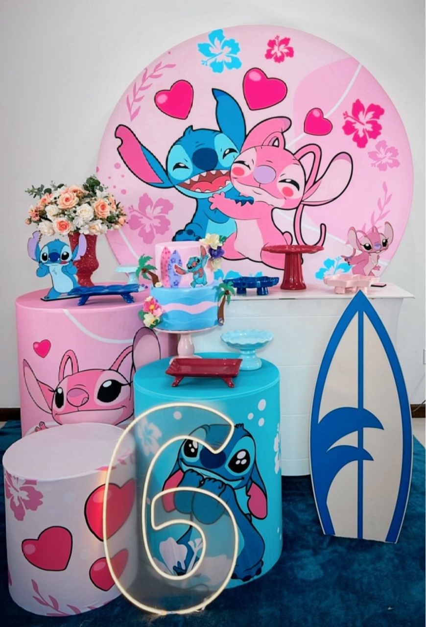 Kit Diamante Lilo Stitch E Angel - Modelo 3 - TudFestas