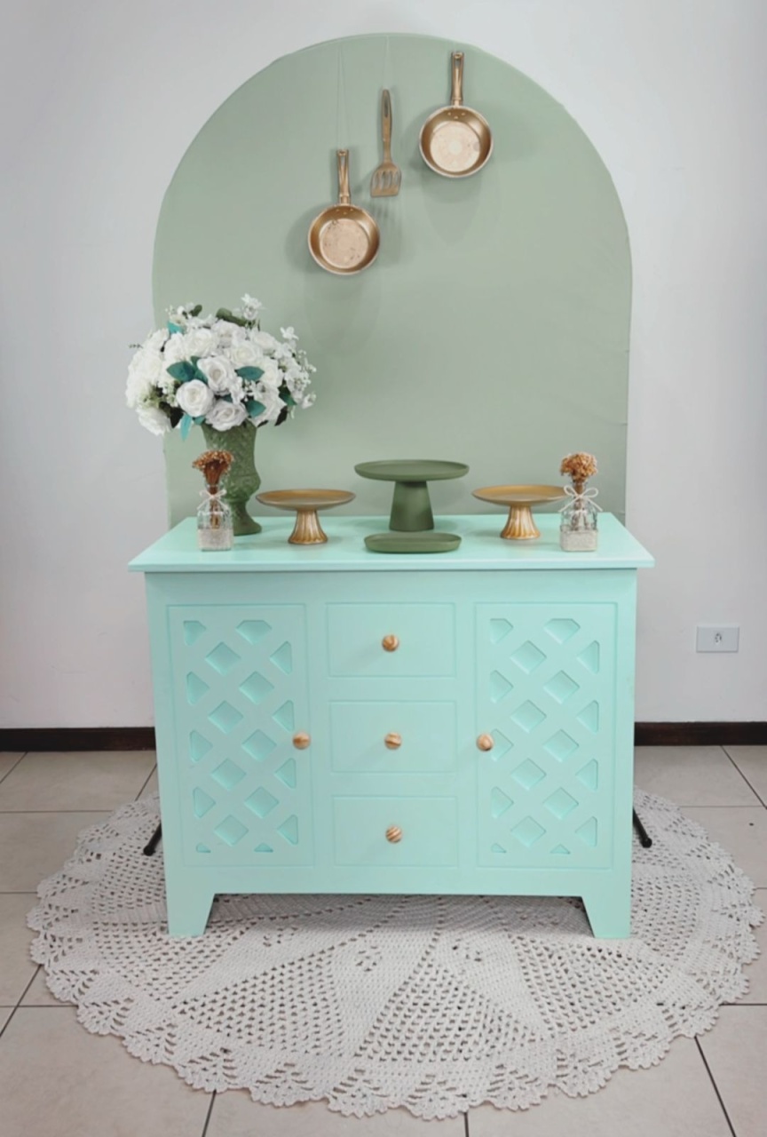 Composição Verde Menta - Cômoda Gg Verde Agua. - TudFestas