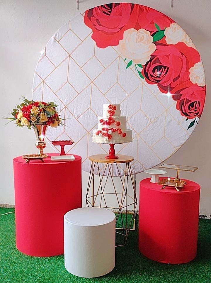 Kit Prata Floral Vermelho - Modelo 2 Pl - TudFestas