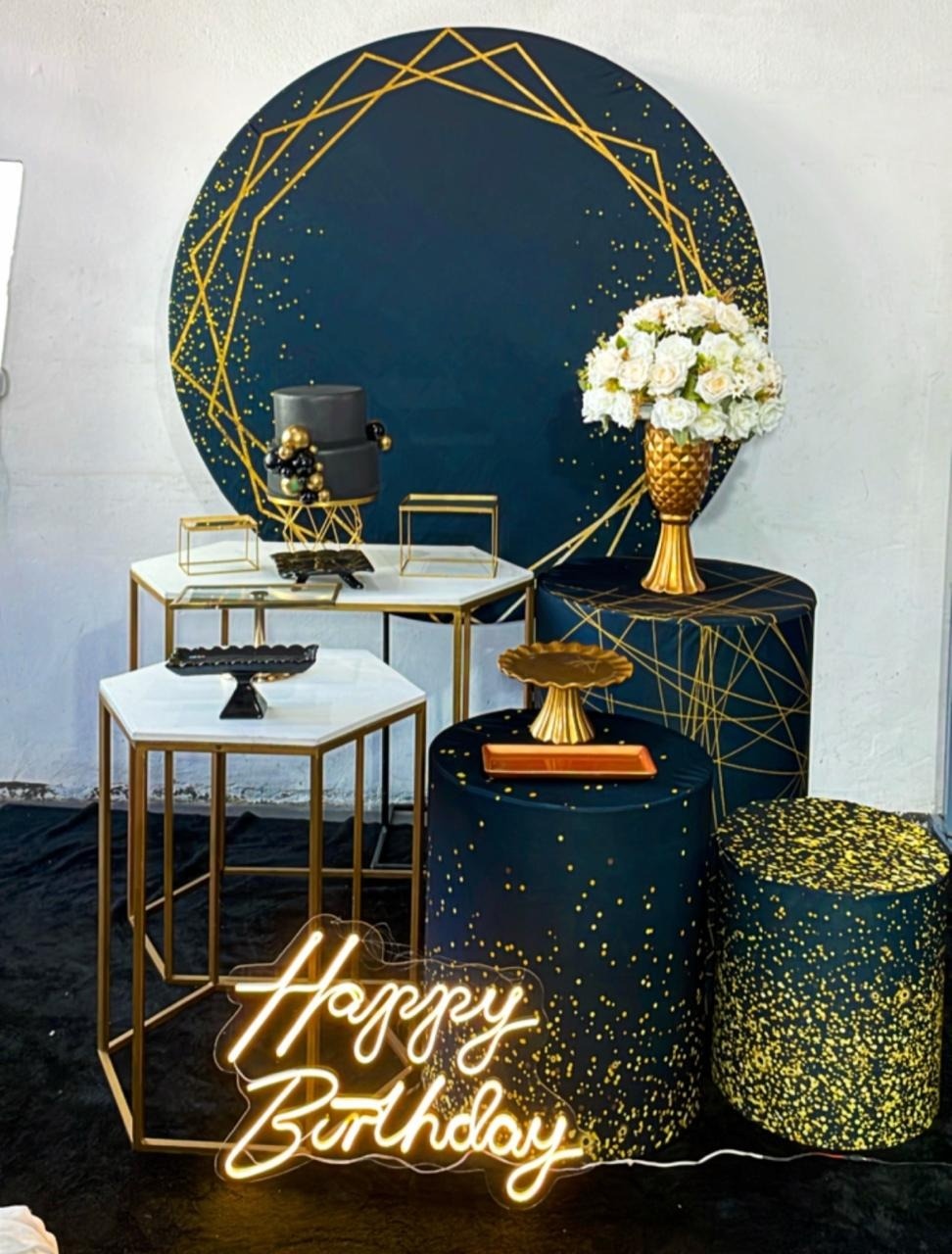 Kit Diamante Gliter Dourado Com Preto - Modelo 2 - TudFestas