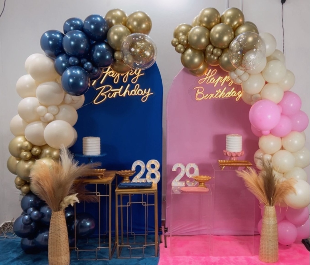 Composição Rosa E Azul - TudFestas