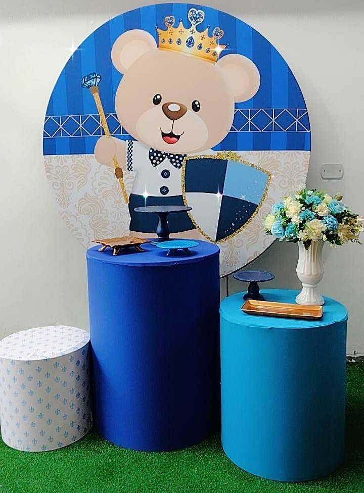 Kit Bronze Ursinho Realeza - Azul Escuro  - TudFestas