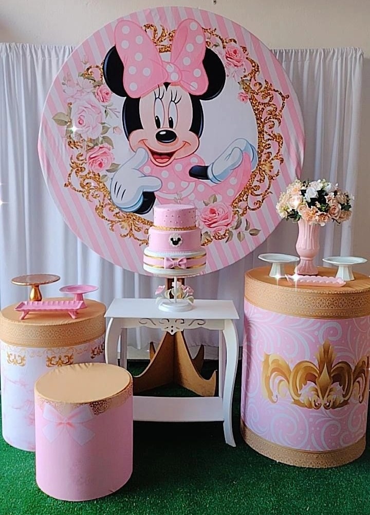 Kit Prata Minnei Realeza Rosa - TudFestas