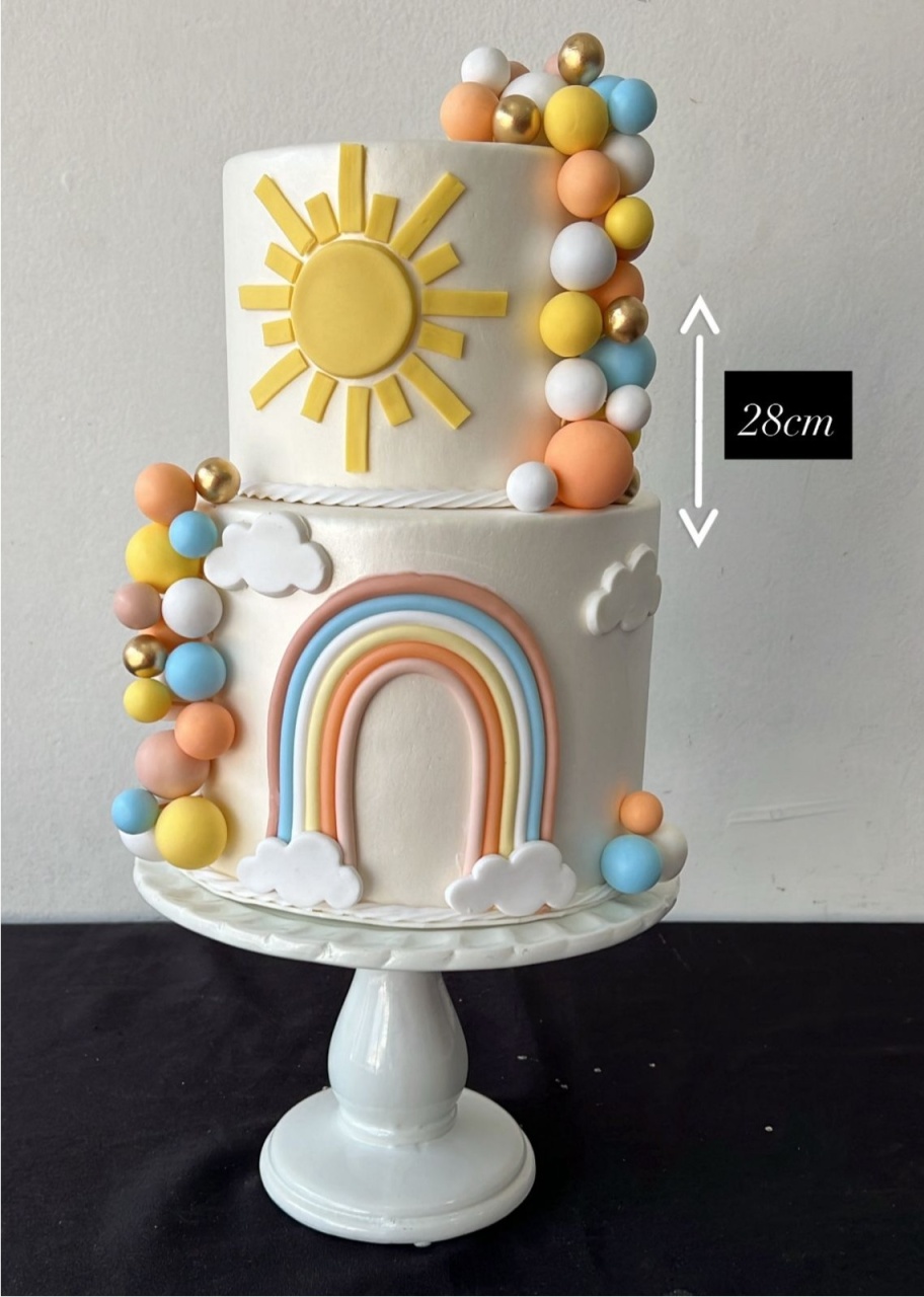 Bolo Fake Sol, Arco Iris - TudFestas