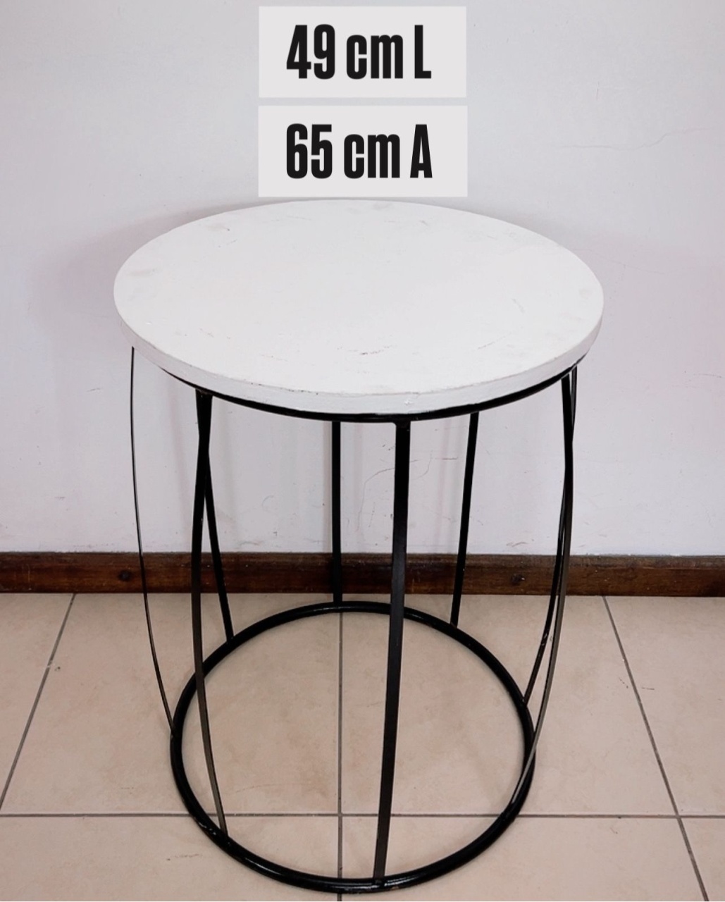 Mesa Ferro Redonda Preta G - TudFestas