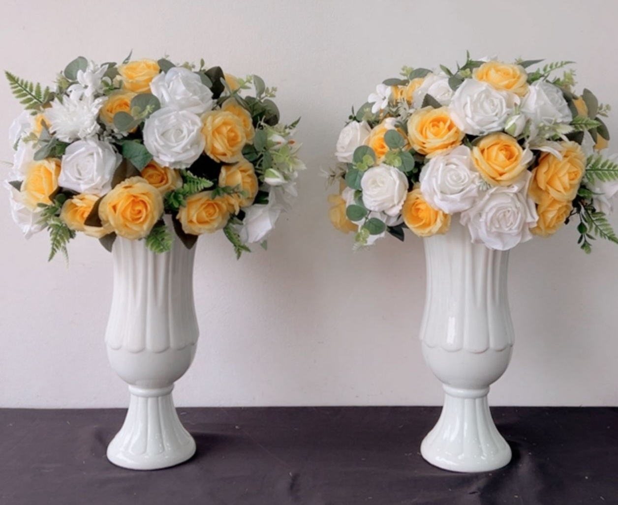 Arranjo de Flores Amarelinha E Branco - Kit - TudFestas