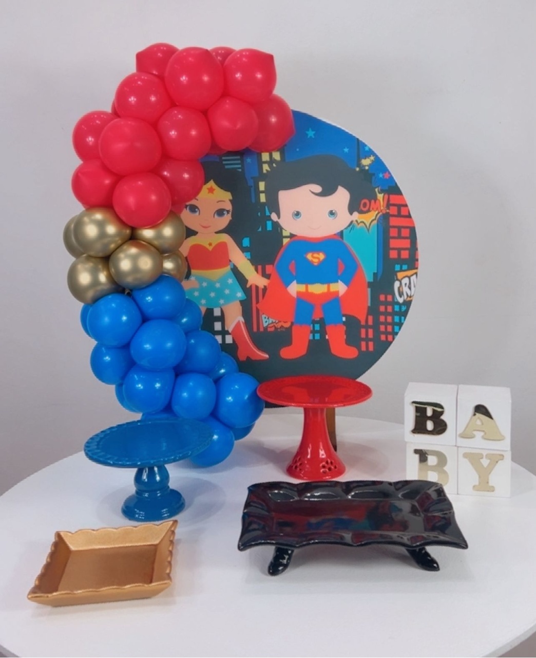 Kit Rubi Super Man E Mulher Maravilha - TudFestas
