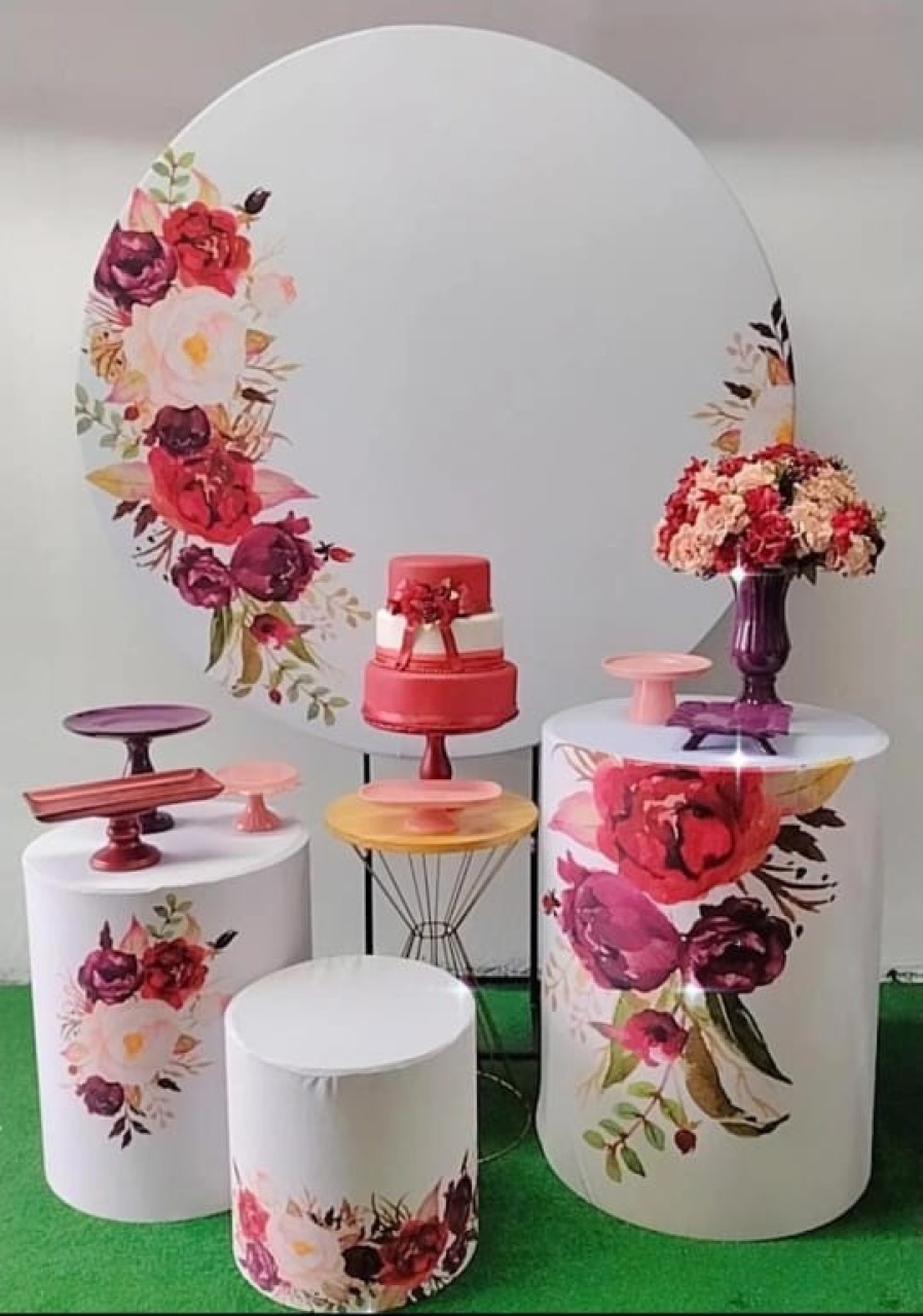 Kit Prata Floral Marsala  - TudFestas
