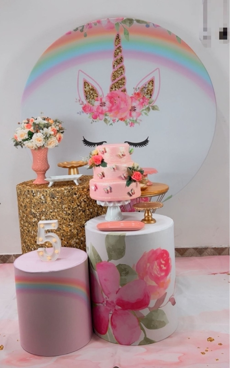 Kit Prata Unicórnio Arco-Íris - TudFestas