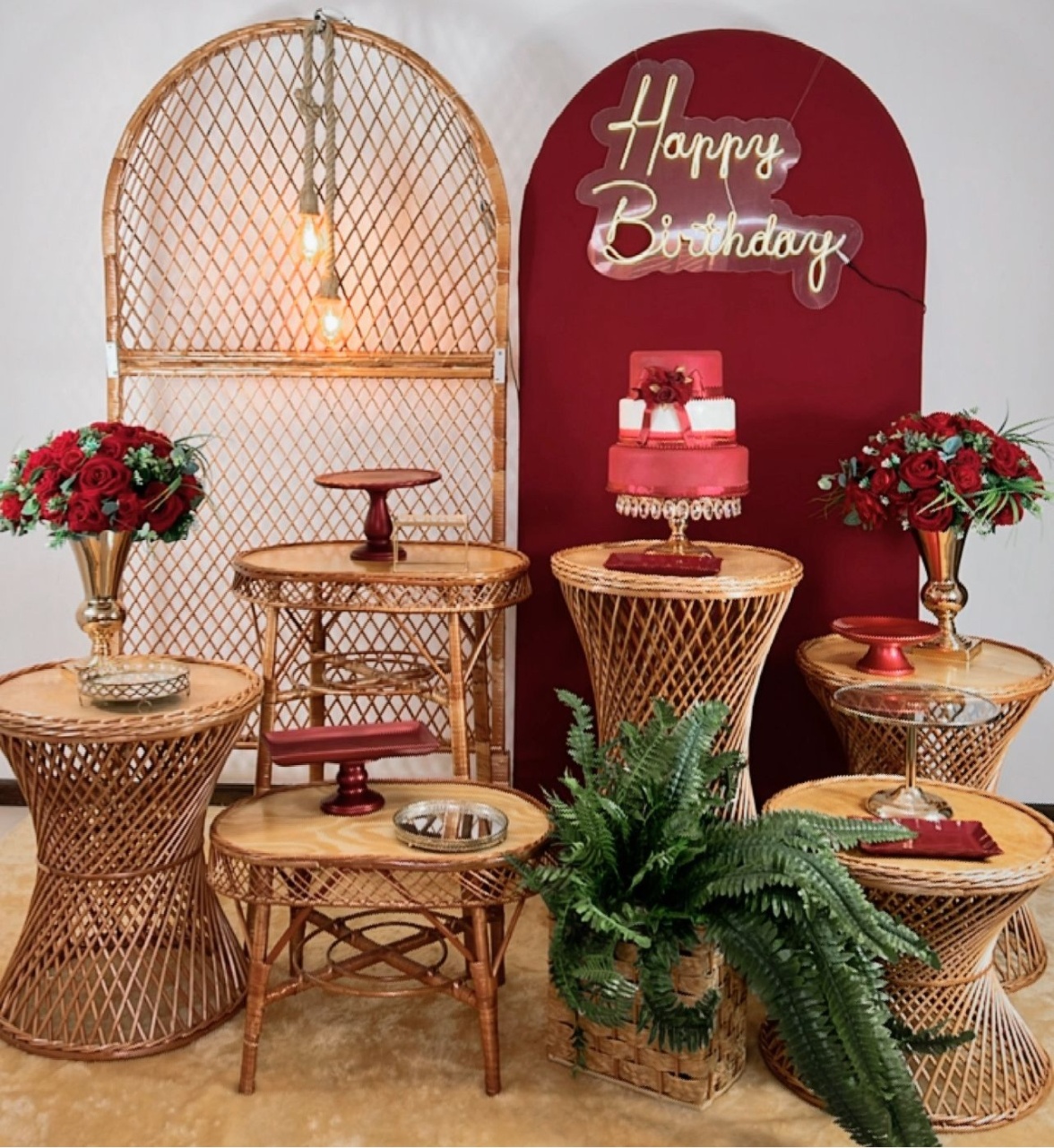 Composição Vime Marsala - TudFestas