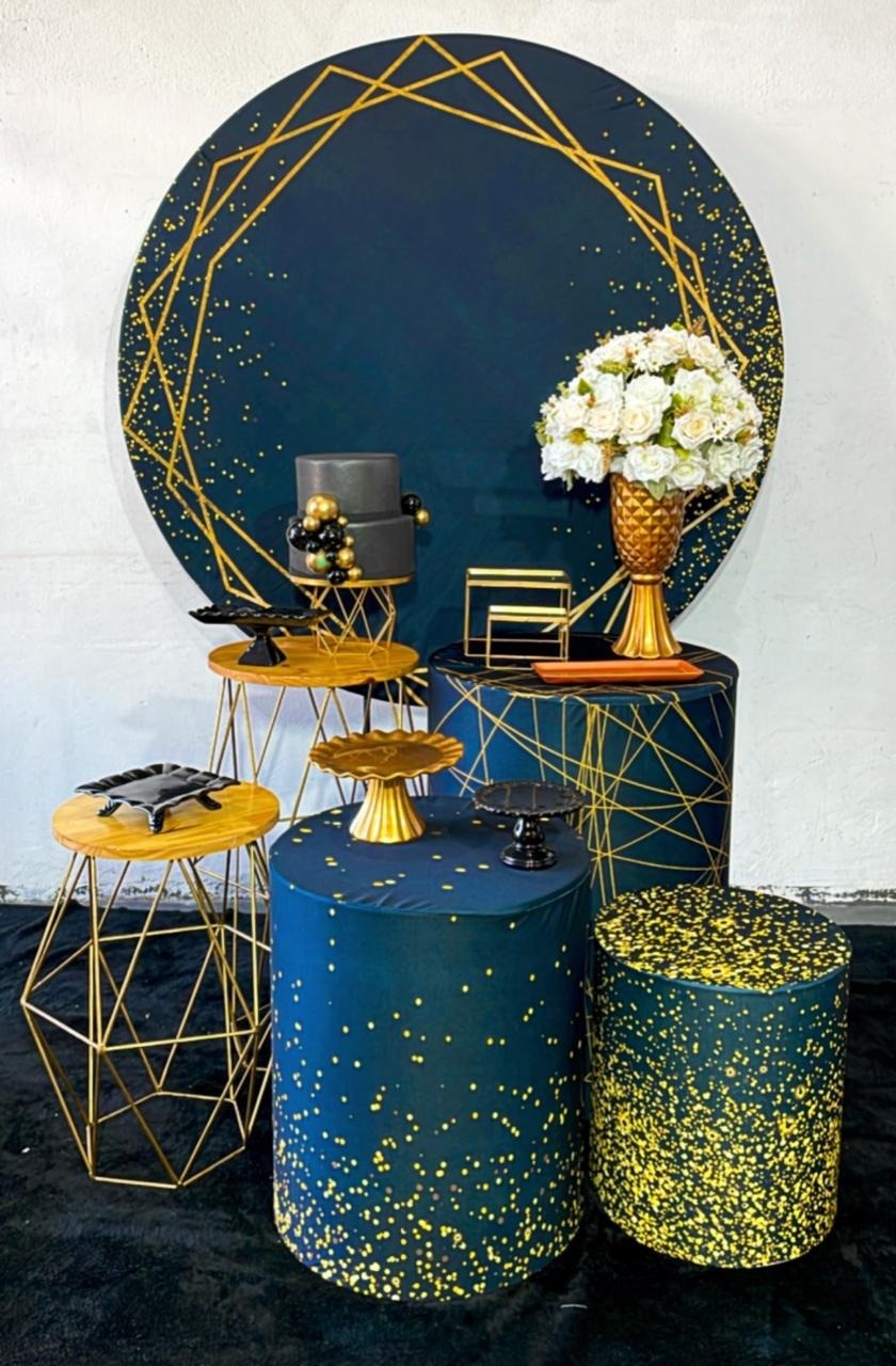 Kit Ouro Gliter Dourado Com Preto - TudFestas