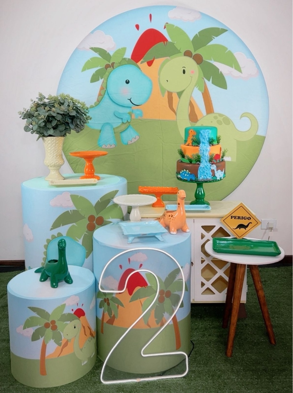 Kit Diamante Dinossauro Baby Fundo Arvore - TudFestas