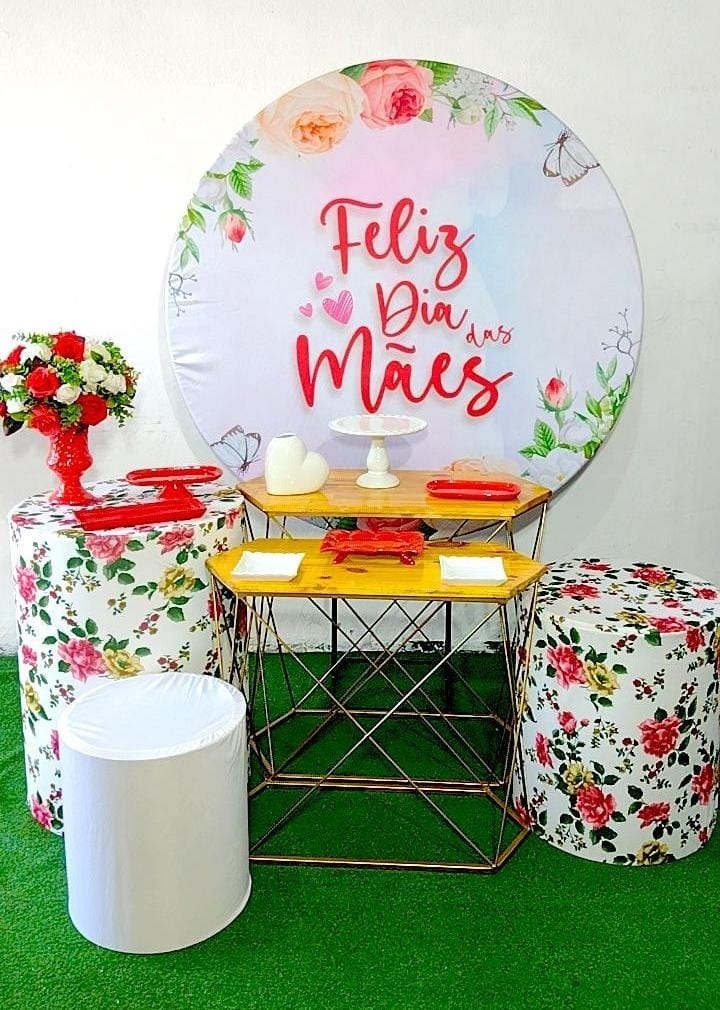 Kit Ouro Mãe Fundo Vermelho - Modelo 2  - TudFestas