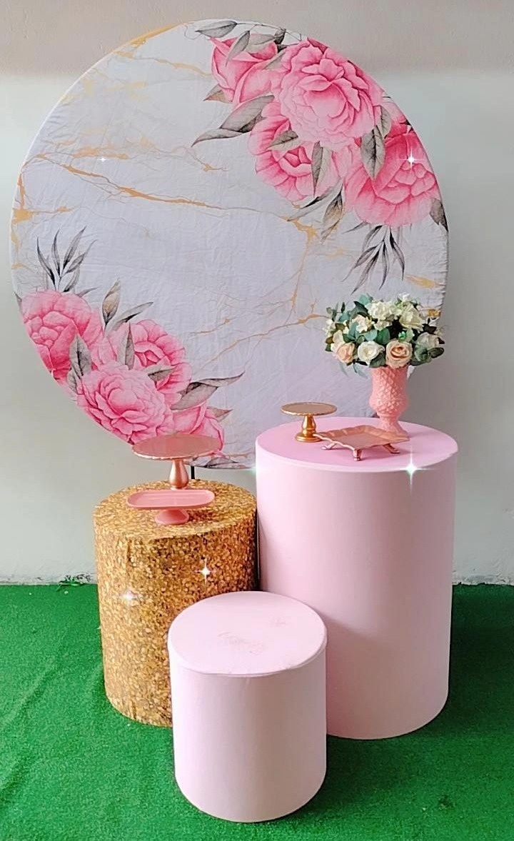 Kit Bronze Floral Rajado Rosa  - TudFestas