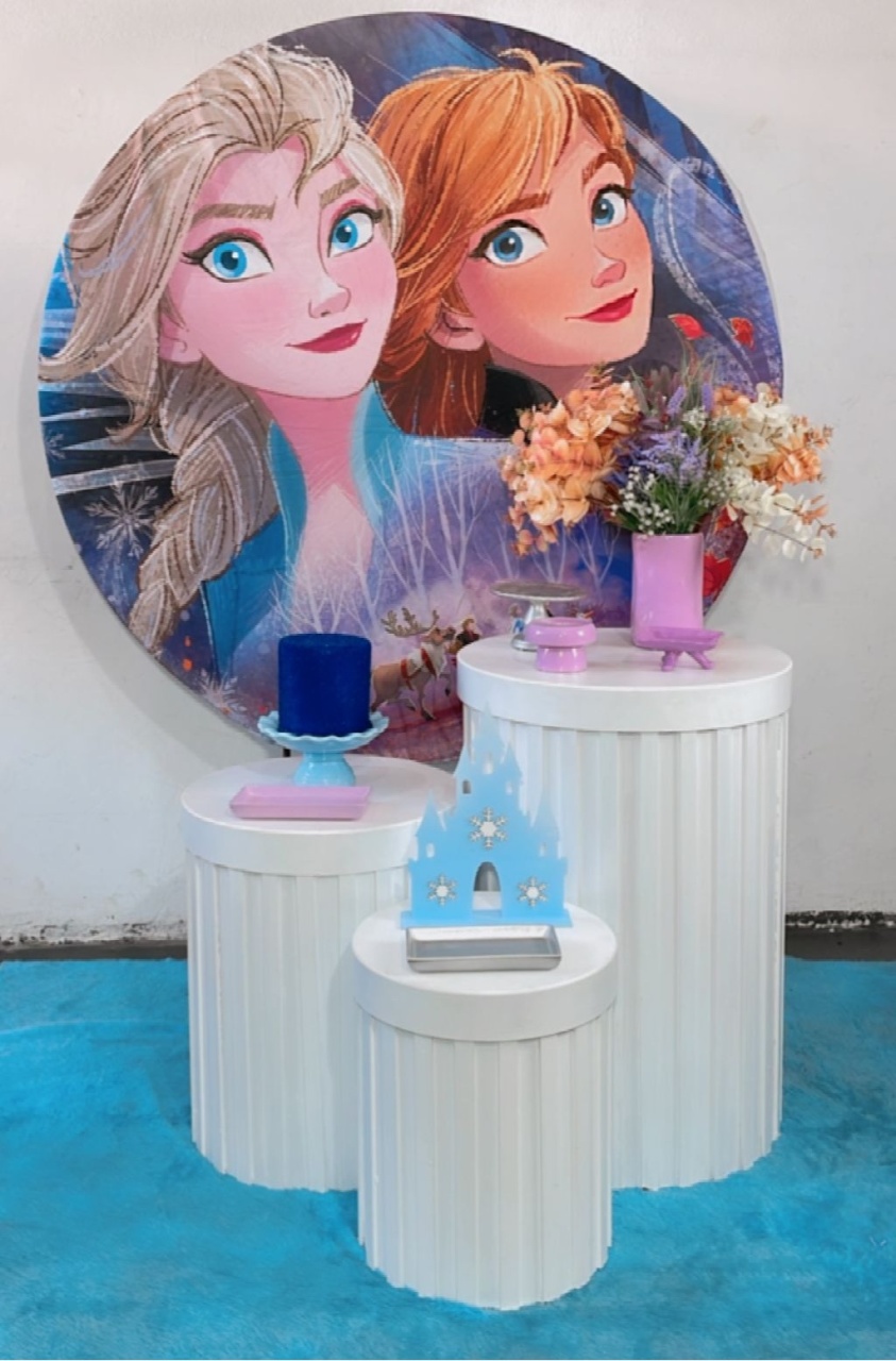 Composição Frozen E Ana Modelo 2 - Cilindros Ripados  - TudFestas