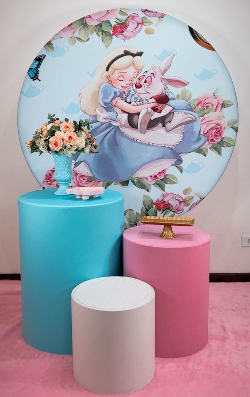 Kit Promocional Alice No País das Maravilhas - Painel Floral  - TudFestas
