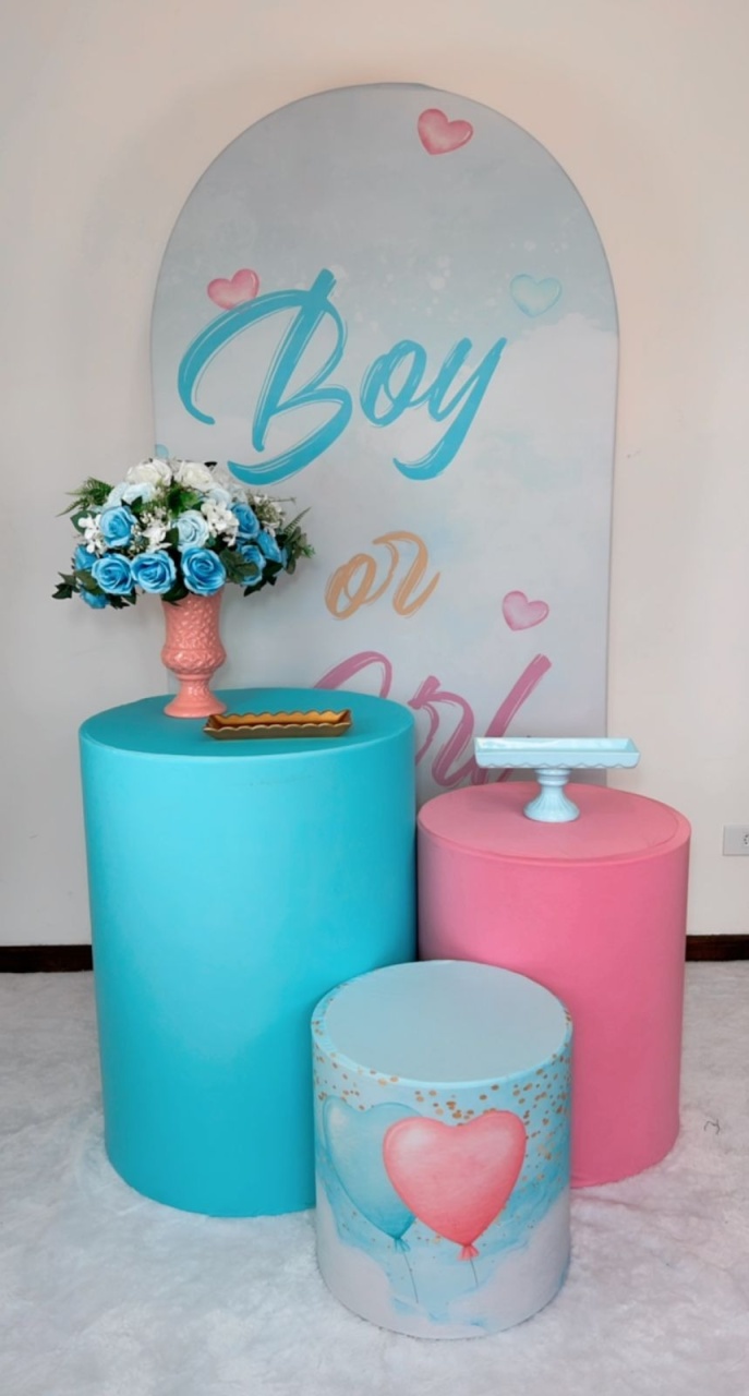 Kit Promocional Chá Revelação - Azul E Rosa - TudFestas