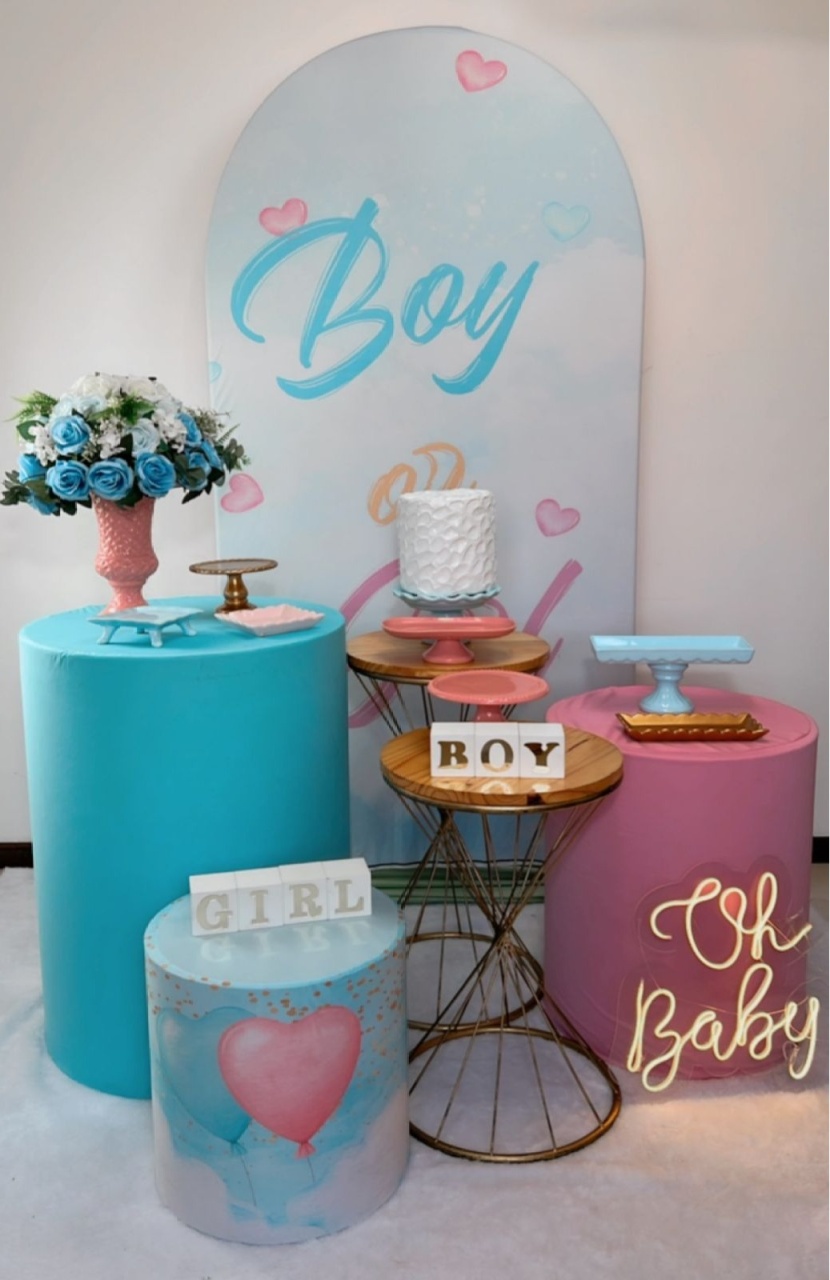 Kit Diamante Chá Revelação - Azul E Rosa - Modelo 2 - TudFestas