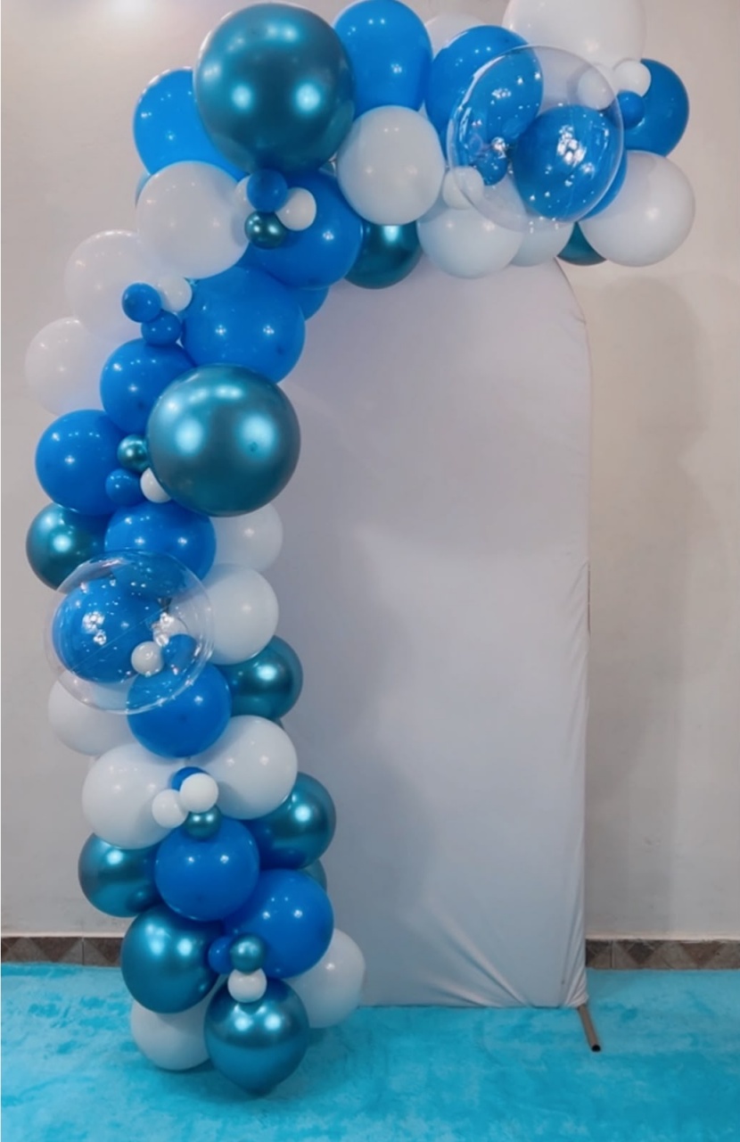 Arco de Balões - Venda Azul E Branco - TudFestas