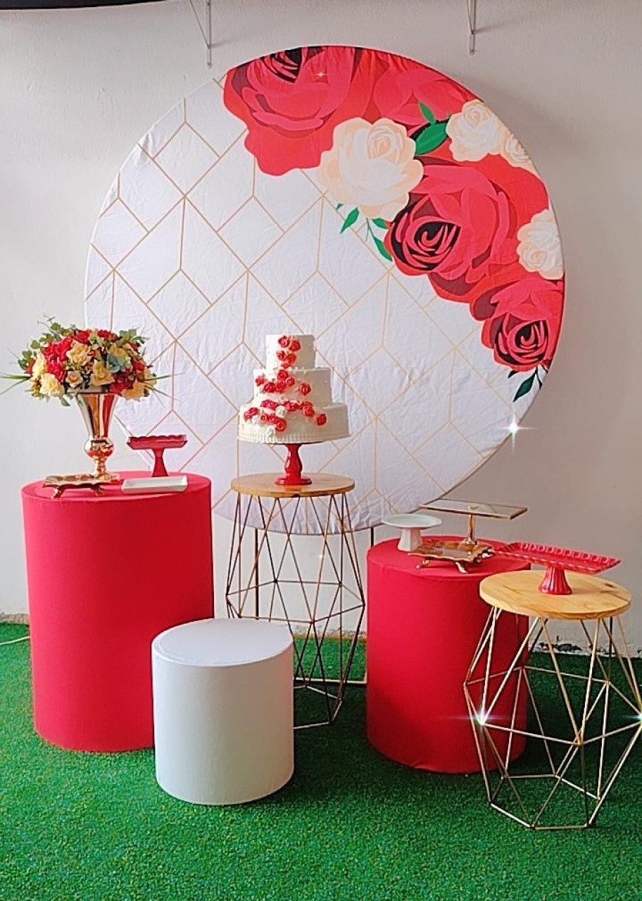 Kit Ouro Floral Vermelho - Modelo 2 Pl - TudFestas
