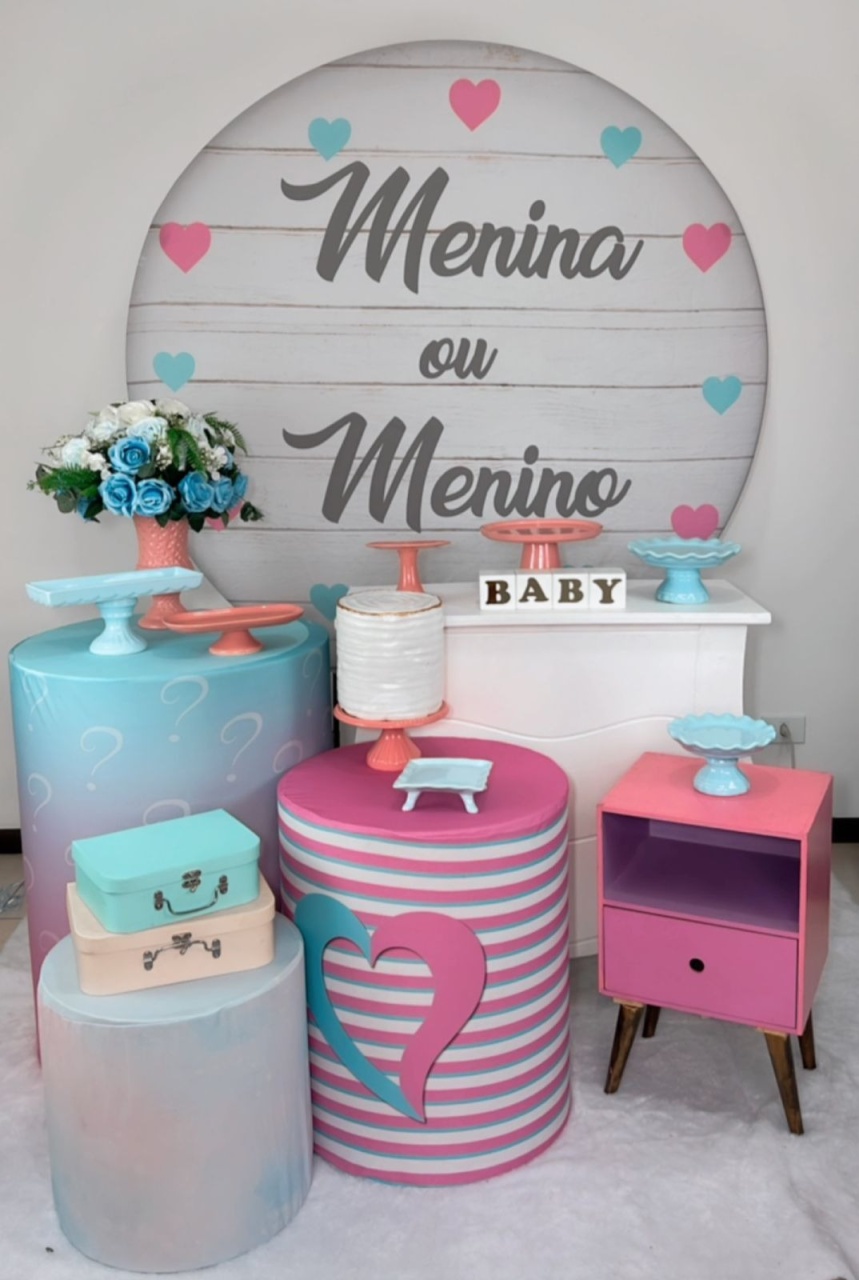 Kit Ouro Chá Revelação - Azul E Rosa - TudFestas
