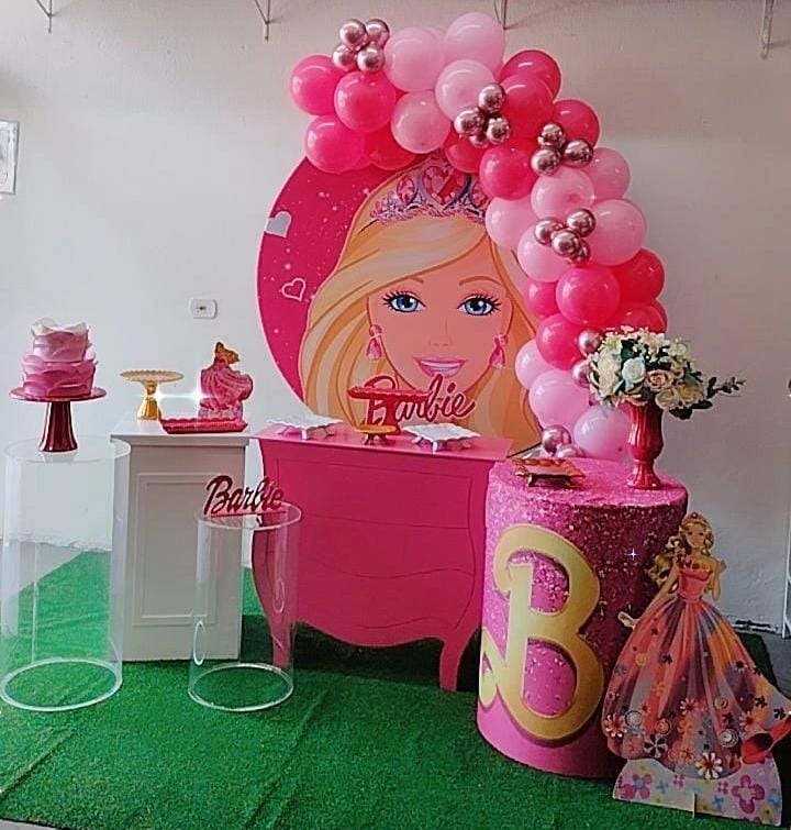 Barbie Composição Cubos Acrílicos - Modelo 2 - TudFestas