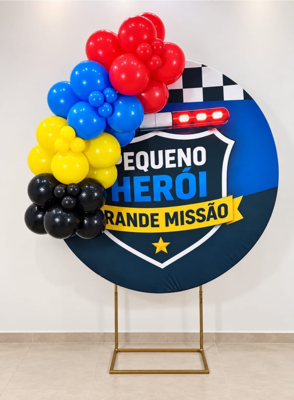 Arco de Balões - Venda (Mini Arco de Balões) Policial - TudFestas