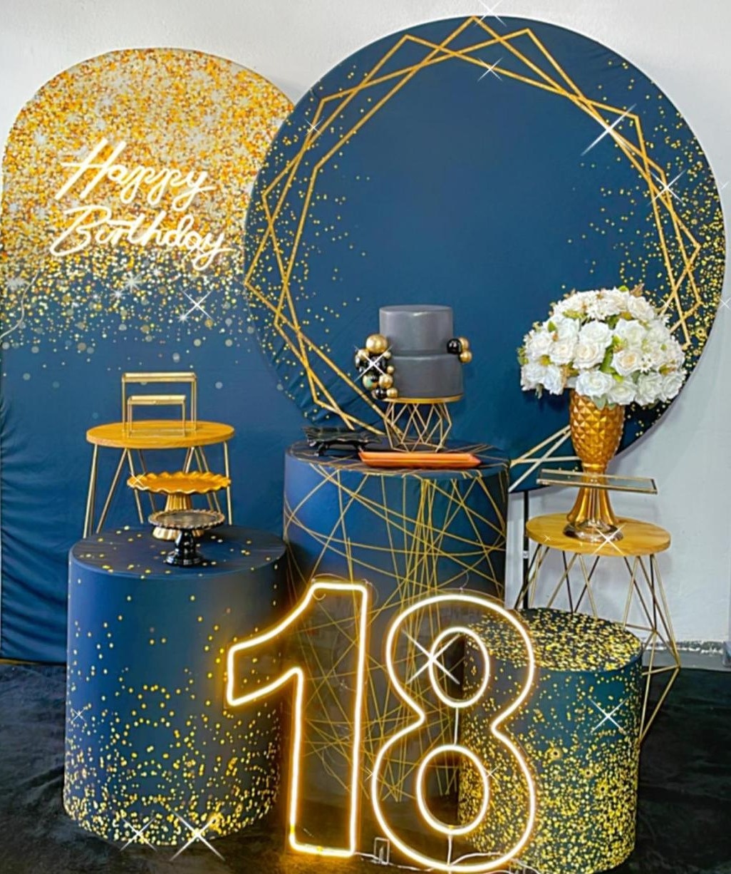 Composição Gliter Dourado Com Preto - Modelo 4 - TudFestas