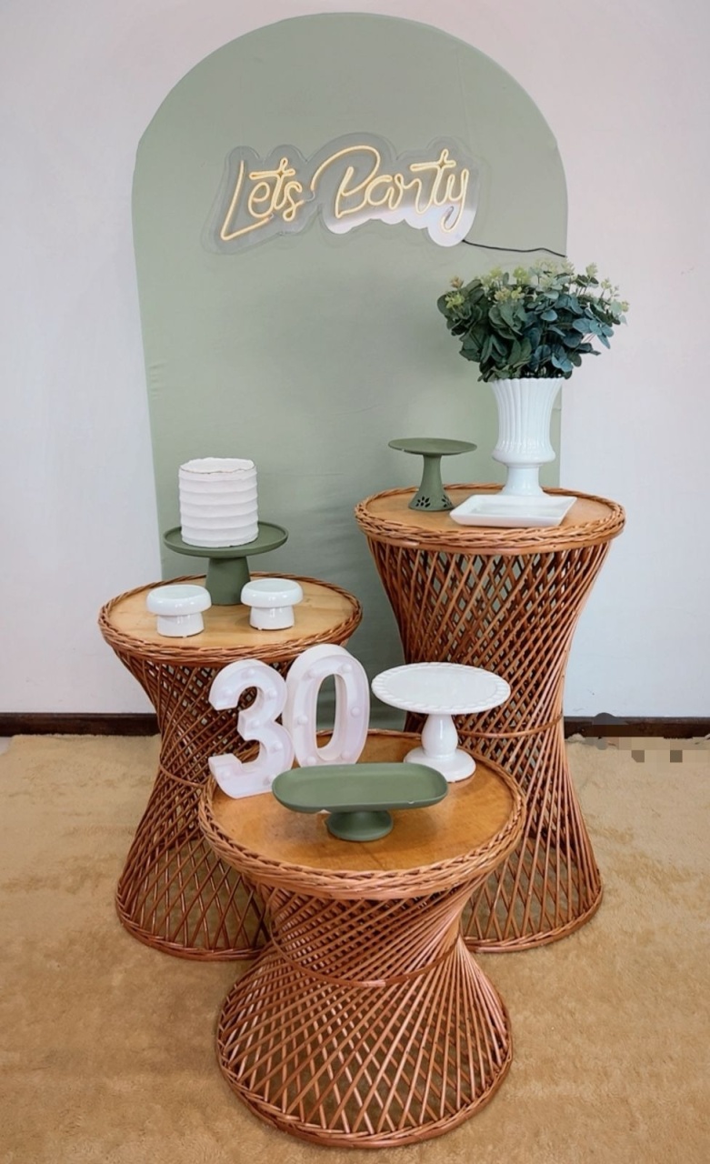 Composição Verde Menta- Mesas Vime - TudFestas