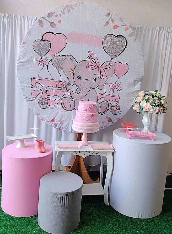 Kit Prata Elefantinho Rosa - TudFestas