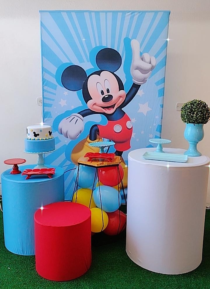 Kit Prata Mickey Quadrado  - TudFestas