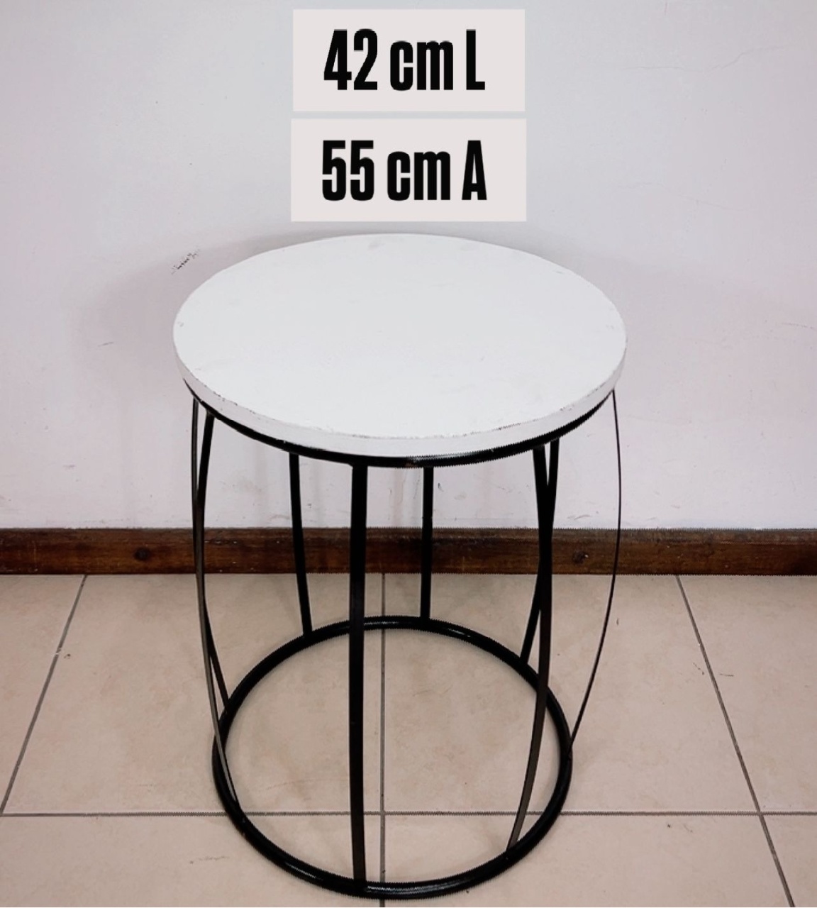 Mesa Ferro Redonda Preta M - TudFestas