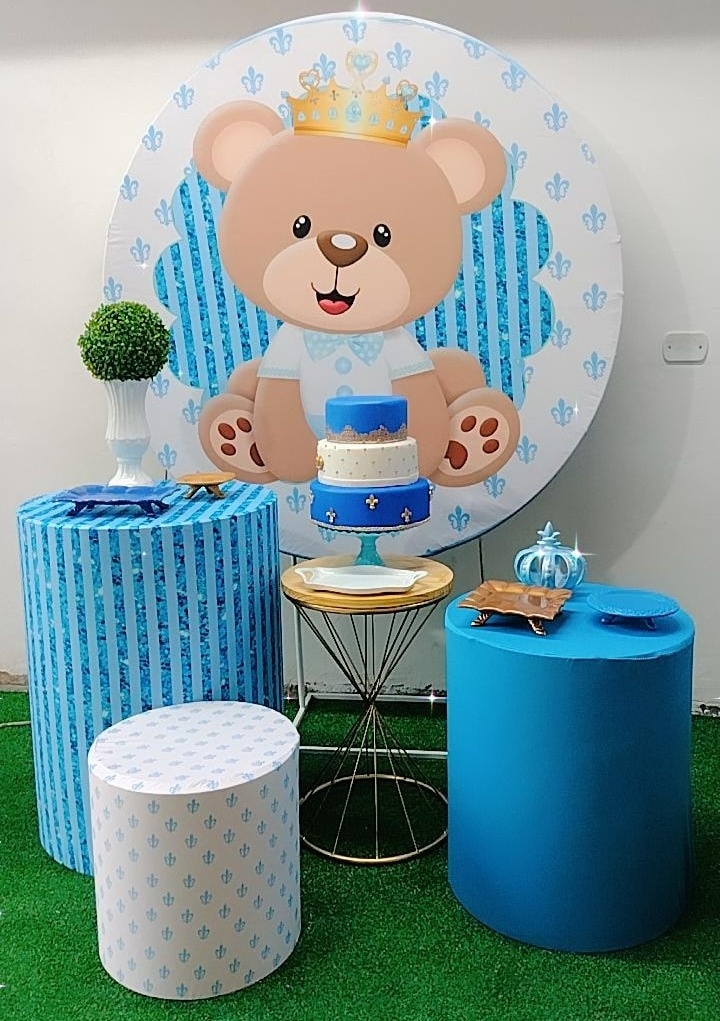 Kit Prata Ursinho Realeaza Azul Claro - TudFestas
