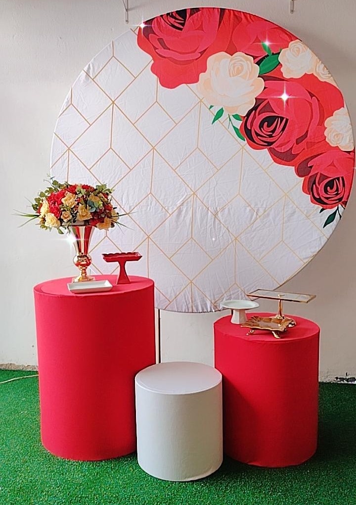 Kit Bronze Floral Vermelho - Modelo 2 Pl - TudFestas