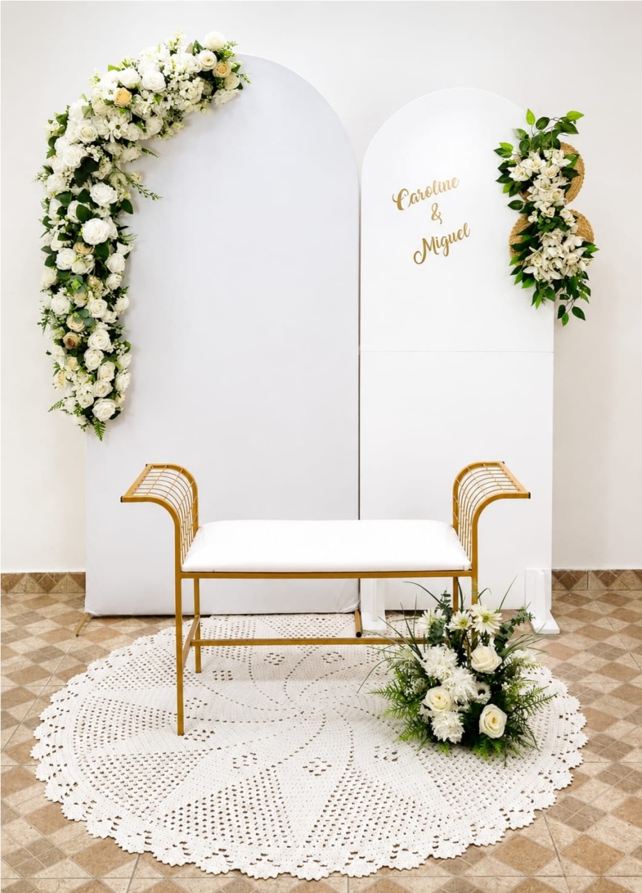 Cenário Floral Branco - TudFestas