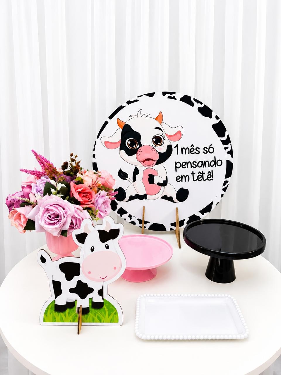 Kit Mesa Vaquinha Tetê - Olaf Decoracao e pegue monte 